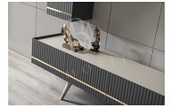 GOLD LİNE FÜME YEMEK ODASI TAKIMI